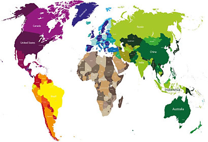 Mapa sveta farebná 1701